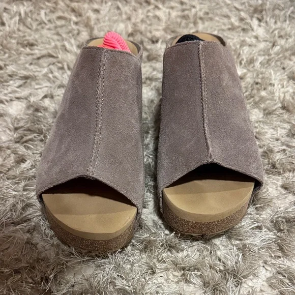 Volatile Taupe Suede Wedge Ankle Booties - Picture 2 of 6